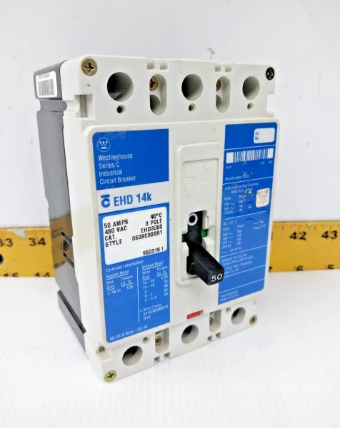 Cutler-Hammer 50 Amp Circuit Breaker 480 VAC / 250 VDC 3 Pole EHD3050 #2