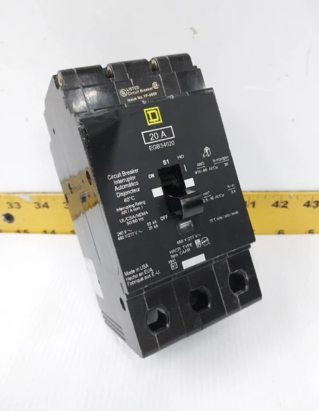 Square D 20 Amp Bolt-On Circuit Breaker 240 / 480Y/277 VAC 3 Pole EGB34020 #2