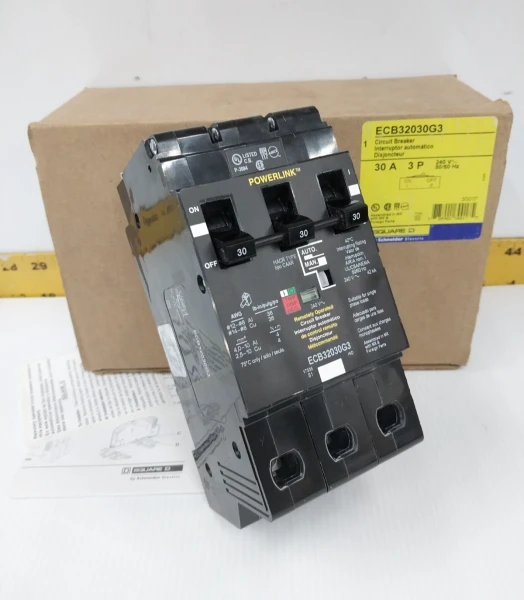 New Square D Powerlink 30 Amp Bolt On Circuit Breaker 240 VAC 3 Pole ECB32030G3
