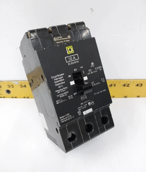 Square D 30 Amp Bolt-On Circuit Breaker 240 / 480Y/277 VAC 3 Pole EGB34030