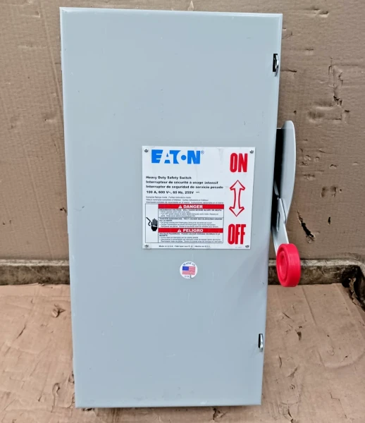 New Eaton 100 Amp Non-Fusible Safety Switch DH363UGK 3 Pole 600 Vac Nema 1