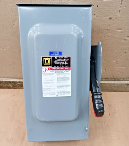 Square D 60 Amp Fusible Safety Switch 3R Outdoor H362NRB 3 Pole 600 Vac