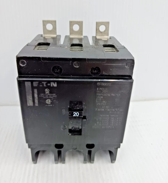 New Eaton 20 Amp Bolt-on Circuit Breaker 3 Pole 240 / 277 / 480 Vac GHB3020
