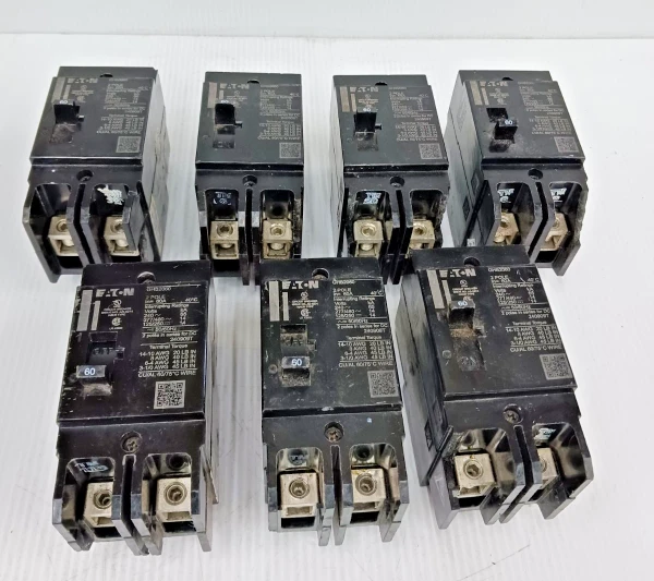Lot of 7 New Eaton 60 Amp Circuit Breaker GHB2060 2 Pole 277/480 Vac *FLAWED