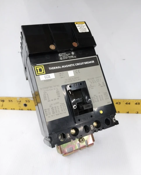 Square D 60 Amp I-Line Circuit Breaker 600 VAC / 250 VDC 3 Pole FH36060