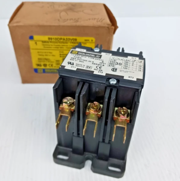 New Square D 30 Amp Definite Purpose Contactor 8910DPA33V09 Coil 208-240 Vac