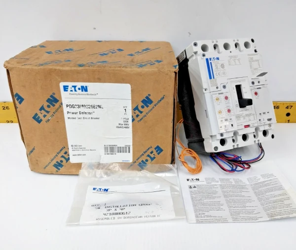 New Eaton 225 Amp Power Defense Circuit Breaker 600 VAC 3 Pole PDG23M0225E2NL