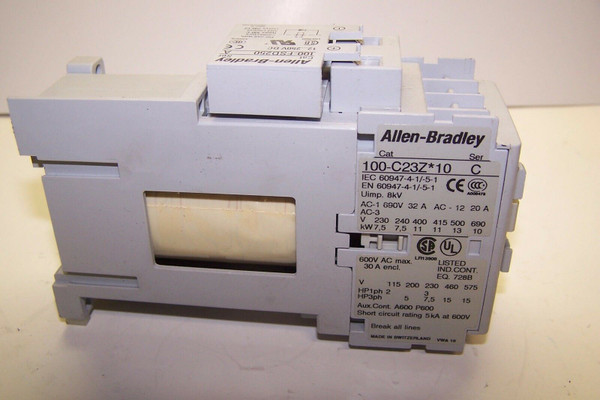 ALLEN BRADLEY 100-C23Z*10 CONTACTOR SER C W/ 100-FSD250 SER A  24 VDC COIL