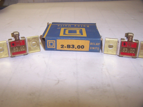 2) NEW SQUARE D B STYLE OVERLOAD HEATER ELEMENT SIZE B3.00 BOX OF 2