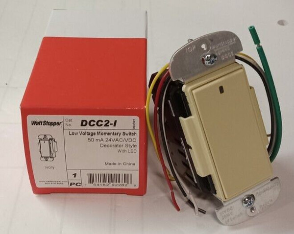 NEW WATTSTOPPER DCC2-I LOW VOLTAGE MOMENTARY DECORATOR SWITCH IVORY 24V AC/DC