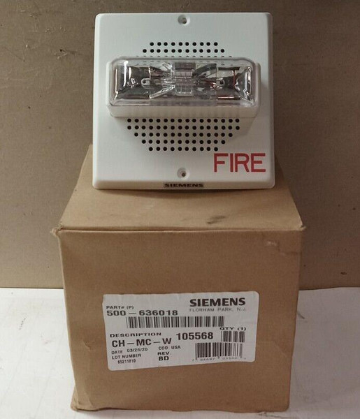 NEW SIEMENS 500-636018 CH-MC-W FIRE ALARM HORN/STROBE/SPEAKER 45 dBA 16-33 VDC