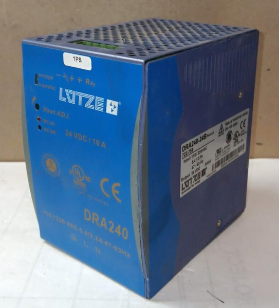 LUTZE DRA240-24B DRA240 POWER SUPPLY 115/230 VAC IN 24 VDC OUT