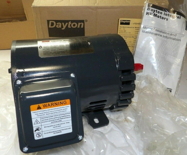 NEW DAYTON 1.5 HP AC MOTOR 208-230/460 VAC 3Ø 3450 RPM 56C FRAME ODP 4THV3