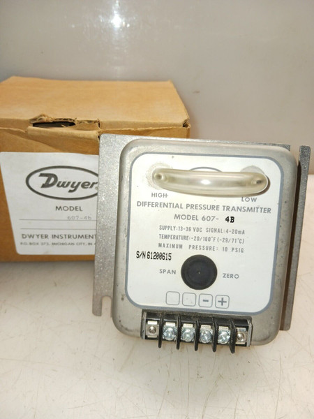 NEW DWYER 607-4B DIFFERENTIAL PRESSURE SWITCH 10 PSIG