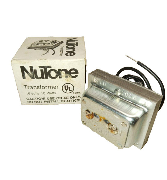 NEW NUTONE 16V 10 WATT TRANSFORMER FOR DOORBELL/INTERCOM 101-T