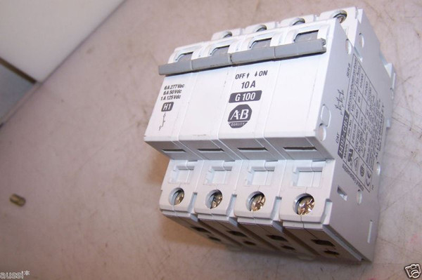 ALLEN BRADLEY 1492-CB3 G100 10 AMP DINRAIL MOUNT CIRCUIT BREAKER w/ 1492-ACB
