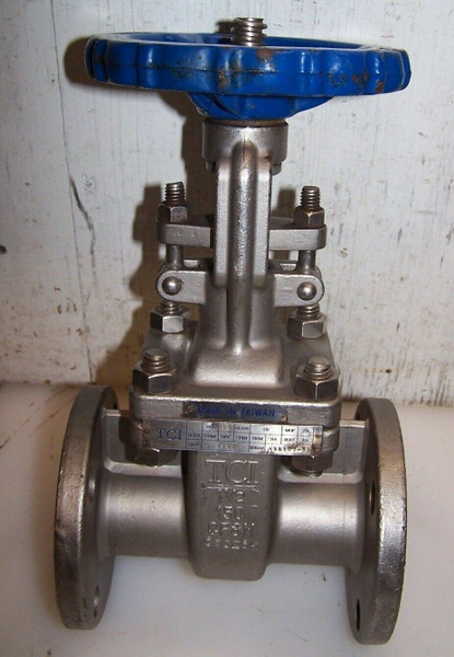 NEW TCI 1-1/2" STAINLESS STEEL GATE VALVE CF8M  CLASS 150 MOP 275 MODEL C6CE6K