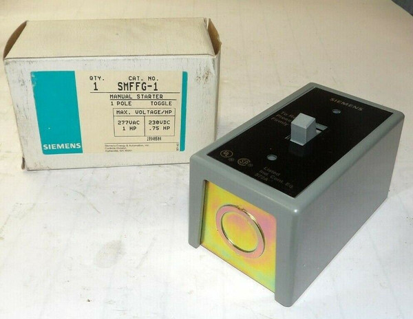 NEW SIEMENS 1 HP MANUAL MOTOR STARTER 277 VAC 230 VDC  SMFFG-1