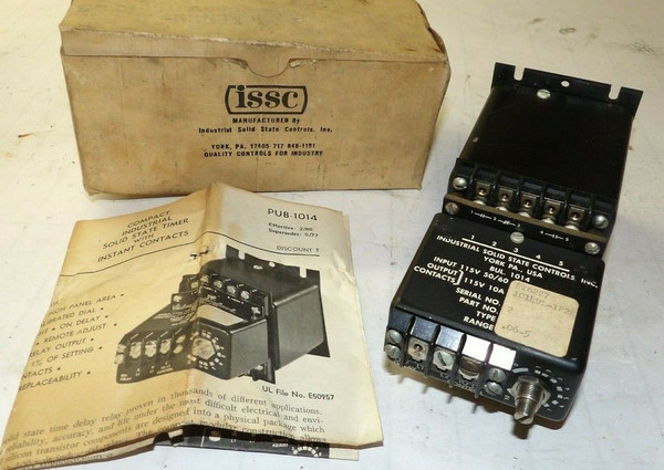NEW ISSC 10A COMPACT SOLID STATE TIMER W INSTANT CONTACTS 115 V .06-5  1014-1F2B