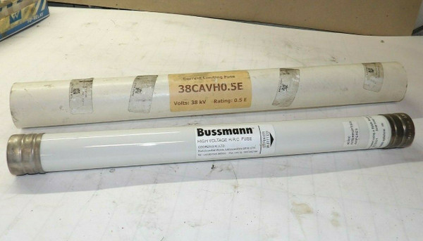 NEW COOPER BUSSMAN 38 KV 0.5E AMP HIGH VOLTAGE HRC FUSE 38CAVH0.5E