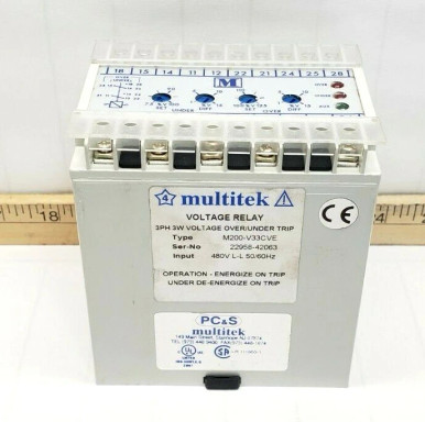 Multitek M200 Voltage Monitoring Relay 480 VAC 50/60 Hz 3 Phase M200 ...