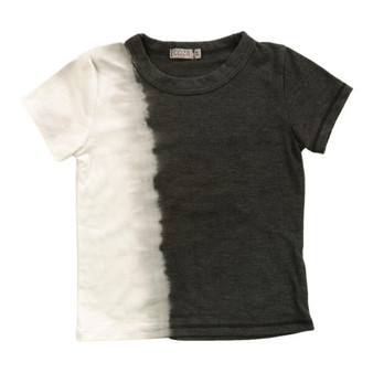 Short-Sleeve Tee (Split Black Tie-Dye)