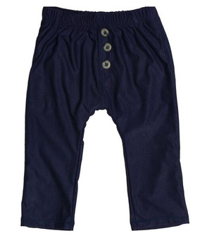 Microsuede Pocket Pants with Buttons