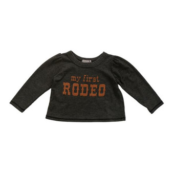 Puff-Shoulder Long-Sleeve Tee ("MY FIRST RODEO")