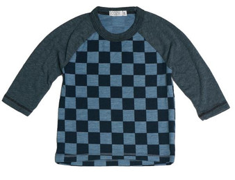 Heather Baseball Tee (Checker Pattern)
