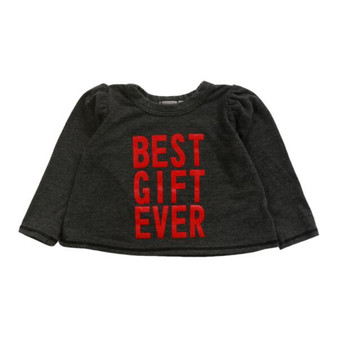Puff-Shoulder Long-Sleeve Tee ("BEST GIFT EVER")