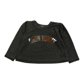 Puff-Shoulder Long-Sleeve Tee ("SNOW BUNNY")