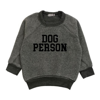 Reversed Pullover Crew ("DOG PERSON")