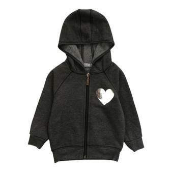 Banded-Hood Jacket (Silver Heart Print)