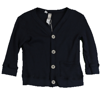 NAVY LONG SLEEVE CARDIGAN WITH ONE POCKET