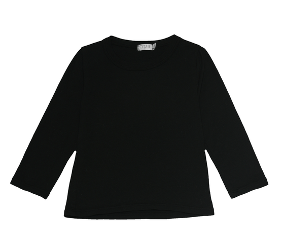 BLACK LONG SLEEVE CREW TEE