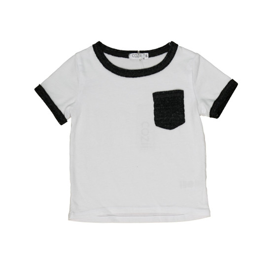 SHORT SLEEVE RINGER TEE WITH FRONT POCKET