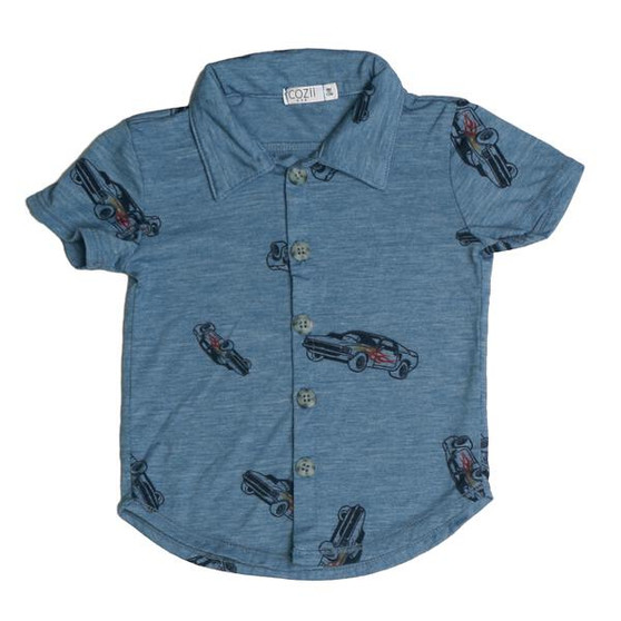 Short-Sleeve Buttondown (Hot Rod Pattern)