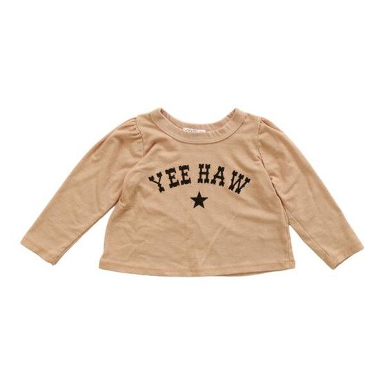 Puff-Shoulder Long-Sleeve Tee ("YEE HAW")