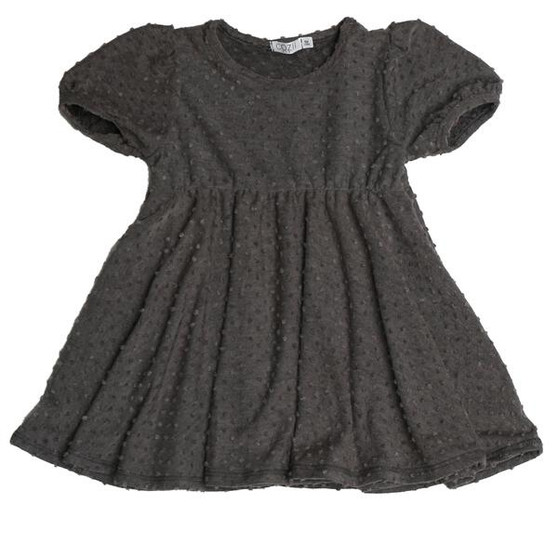 Puff Short-Sleeve Dress (Swiss Dot)