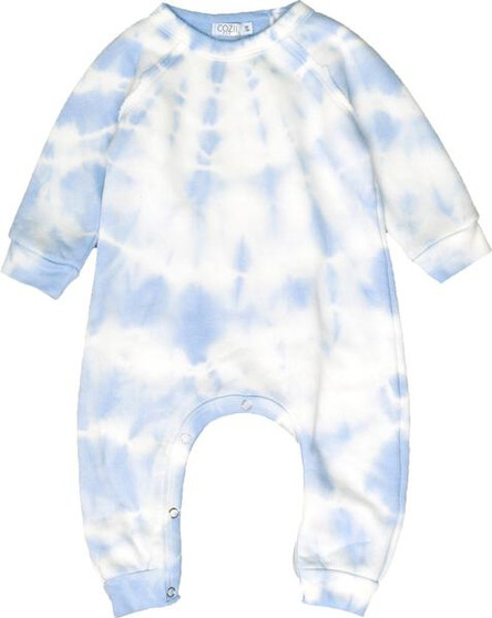 Raglan Long-Sleeve Onesie (Blue Tie-Dye)