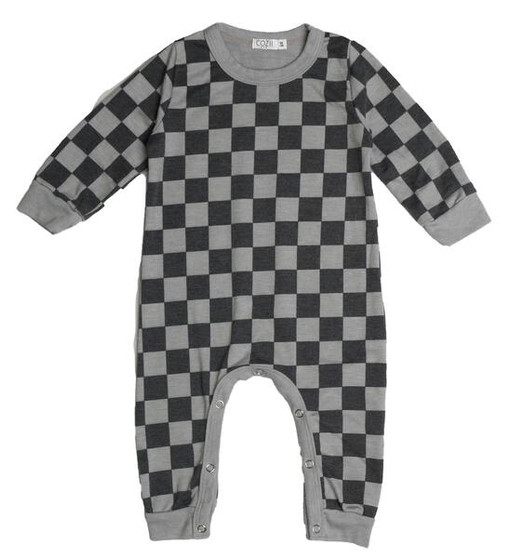 Long-Sleeve Onesie (Checker Pattern)