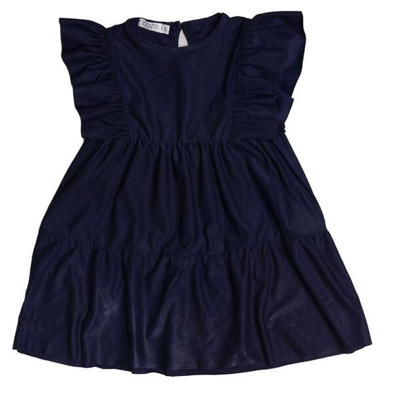 Microsuede Ruffle-Sleeve Tiered Dress