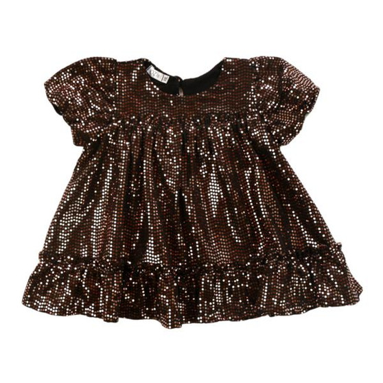 Puff Short-Sleeve Dress (Rose-Gold Sequins)