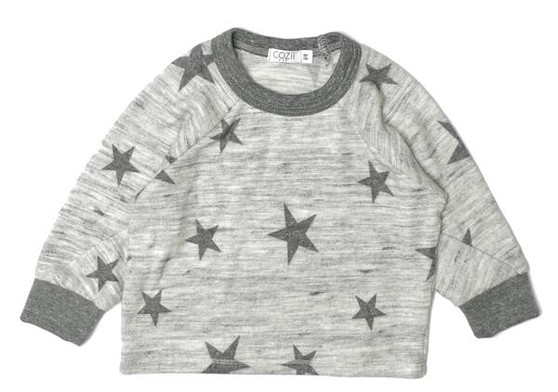 Pullover Crew (Charcoal Stars Pattern)