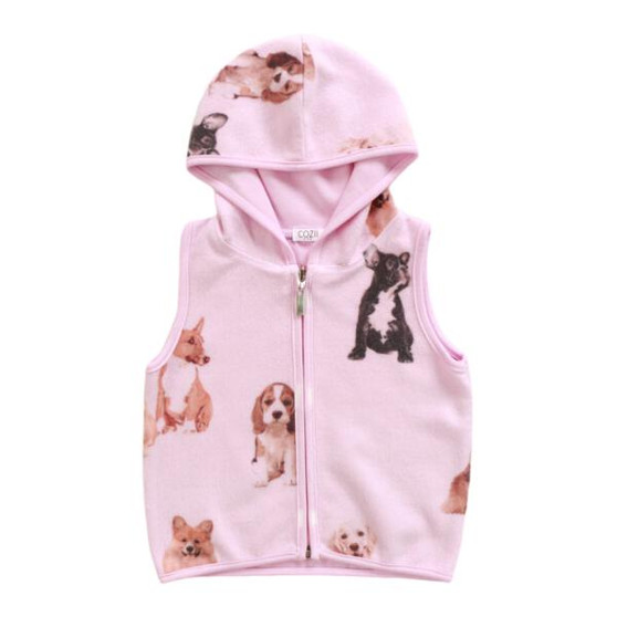 Reversed Hooded Vest (Dogs Pattern)