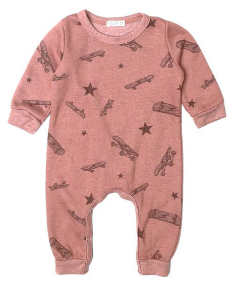 Long-Sleeve Onesie (Skateboard Stars Pattern)