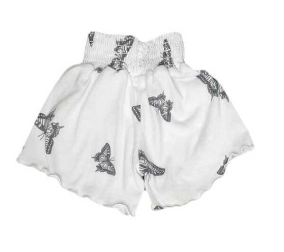 Smocked-Top Shorts (Butterfly Pattern)