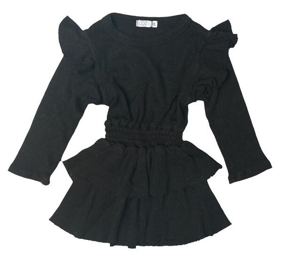 Long-Sleeve Ruffle Dress