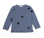 BLUE STONE MOON AND STARS PRINT LONG SLEEVE CREW TOP