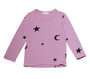 DUSTY PINK MOON AND STARS PRINT LONG SLEEVE CREW TOP